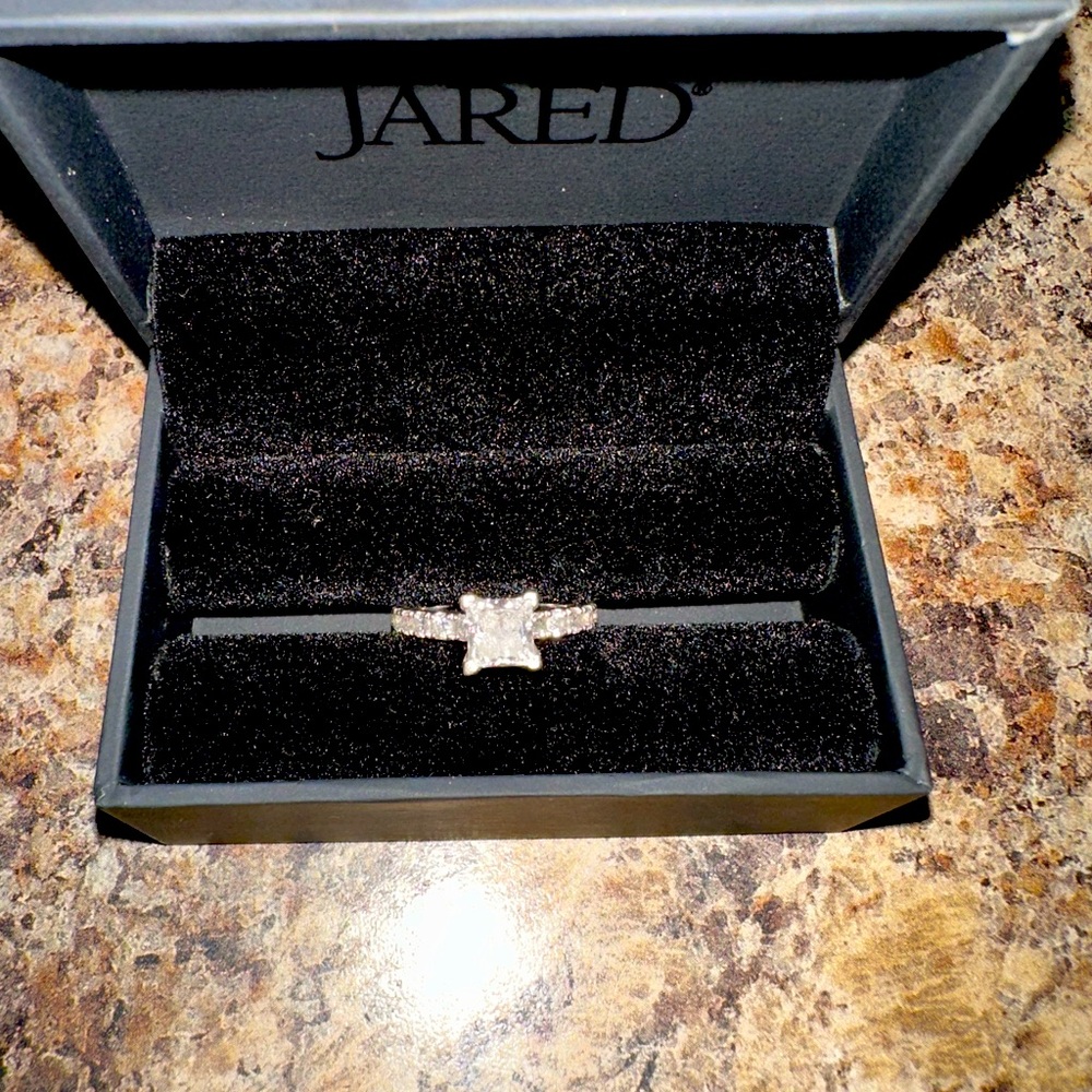 Beautiful white gold Princess Cut 1.20 carat diamond ring.